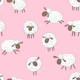 Counting sheep on baby pink