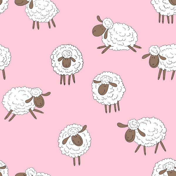 Counting sheep on baby pink