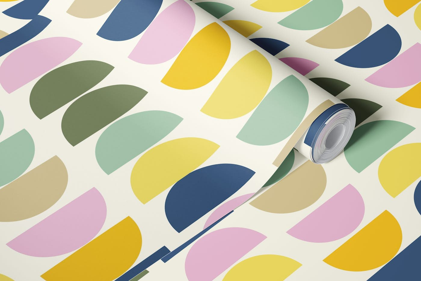 Earthy Pastel Shapes Pattern wallpaper roll