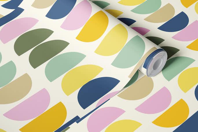Earthy Pastel Shapes Patternwallpaper roll