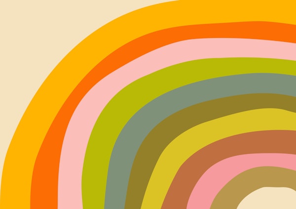 Bold Colorful Abstract Rainbow Arc