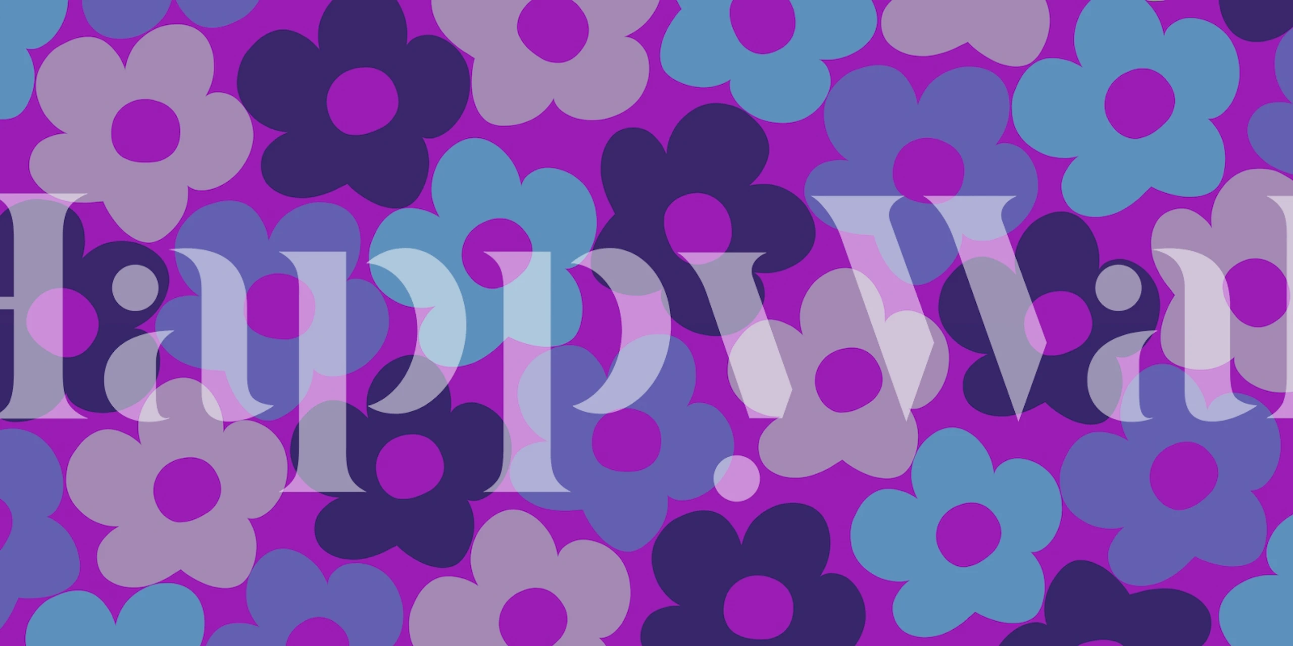 Design de papier peint Retro Fall Daisies dans une pièce