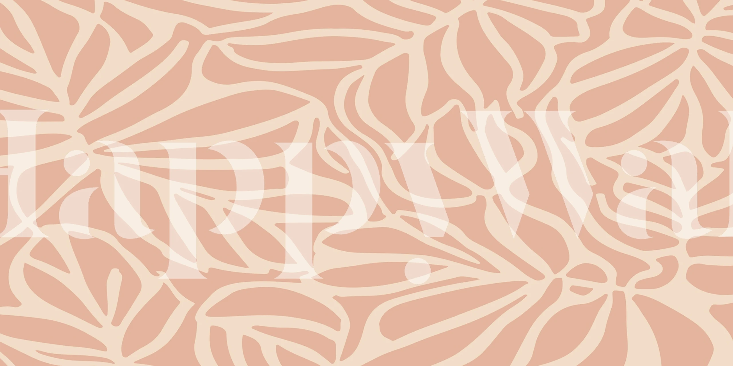 Floral leaf patterns in soft pink and beige colors wallpaper