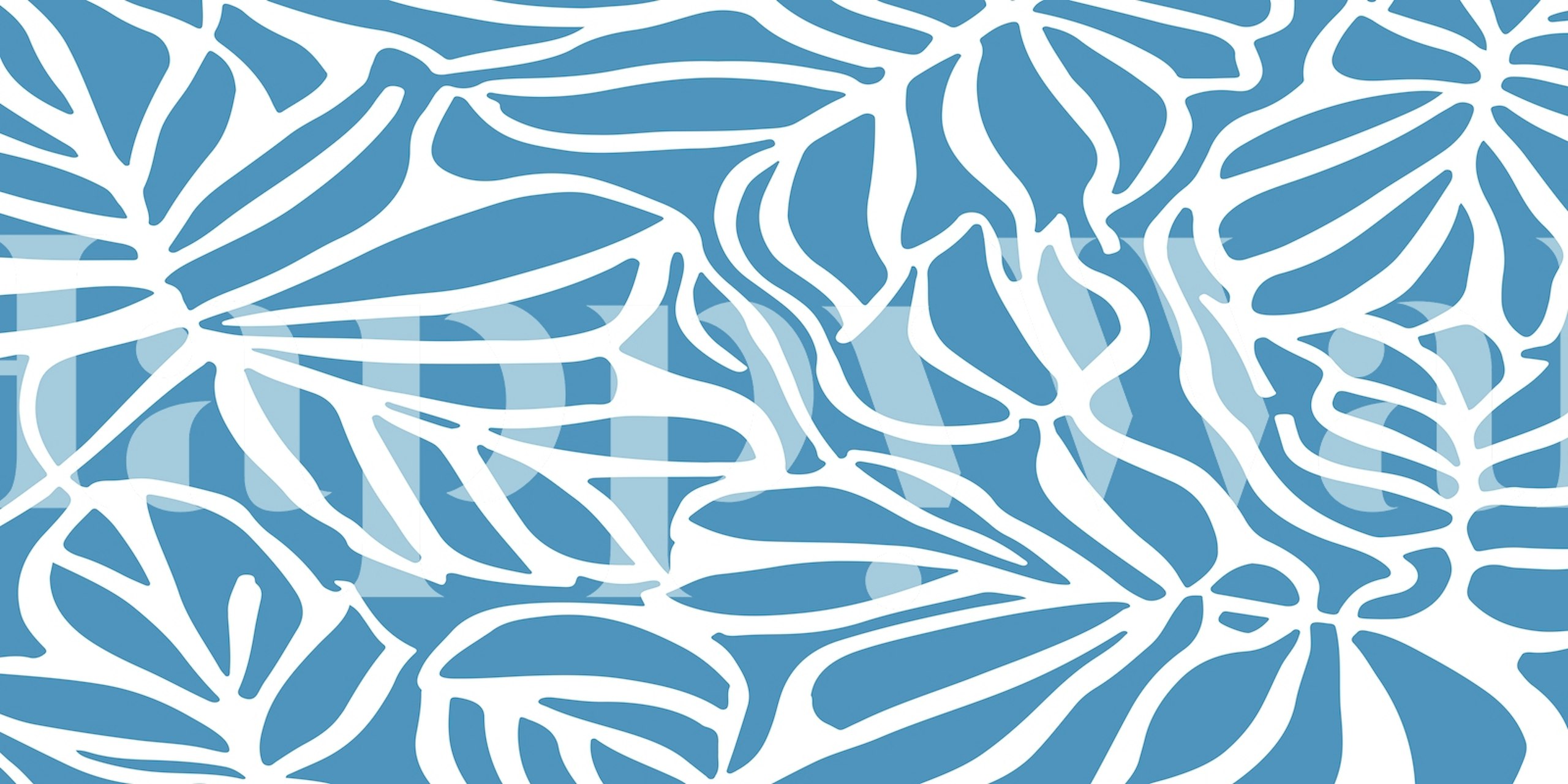 Floral Organic Blue Tapetdesign