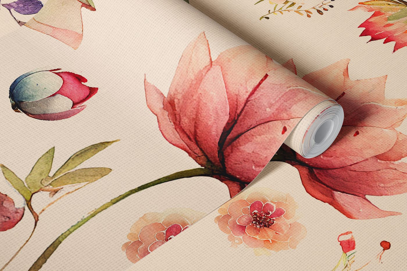 FLORAL BOTANIC BEIGE wallpaper roll