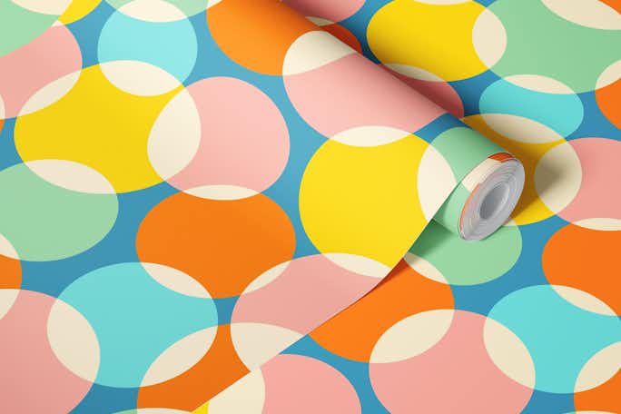 SOFT FOCUS Mid-Century Modern Abstract - Brights - Largewallpaper roll