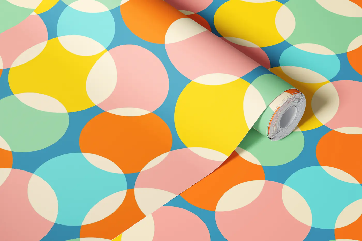 Soft Focus MidMod Retro Abstract Brights wallpaper roll