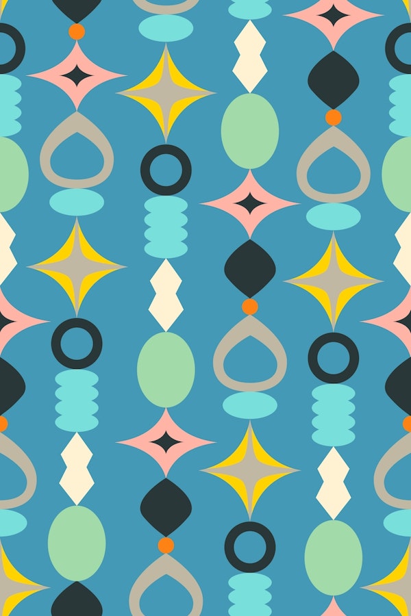 SUNCATCHERS Mid-Century Modern Abstract - Blue - Large