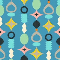 SUNCATCHERS Mid-Century Modern Abstract - Blue - Small tapet