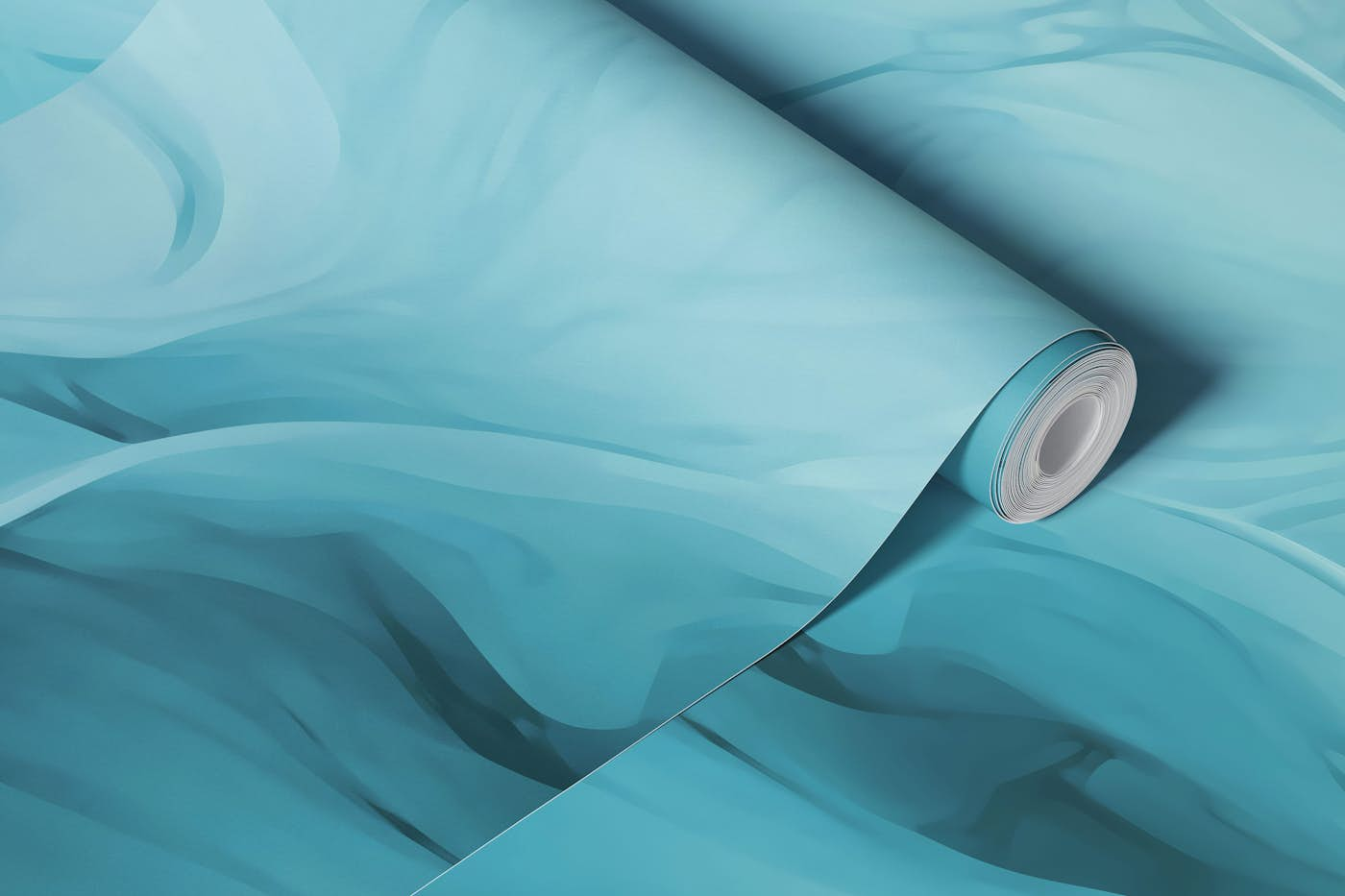 Ethereal Fluid Dreams Pastel Turquoise wallpaper roll