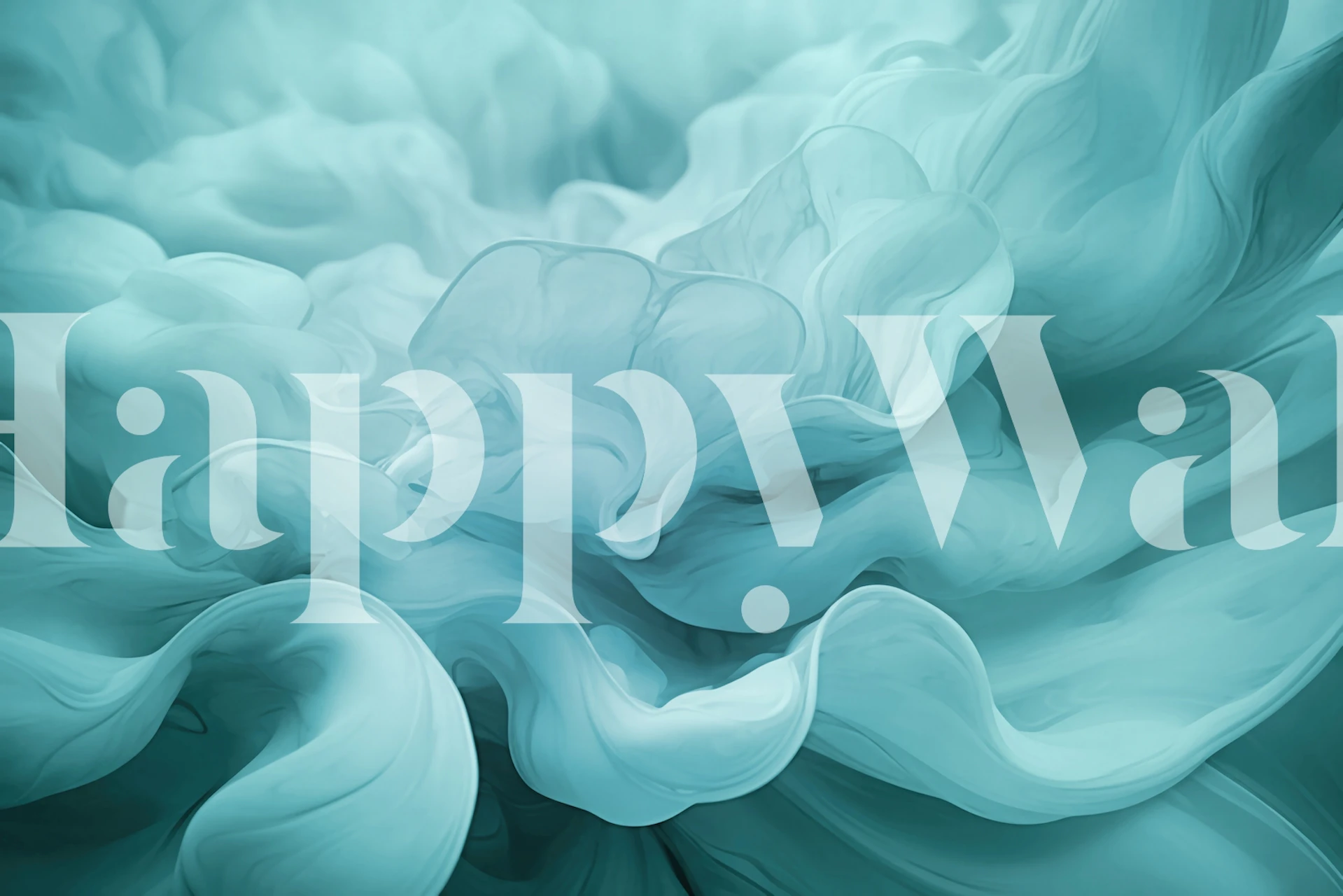 Ethereal Fluid Dreams Pastel Turquoise tapet i et rom