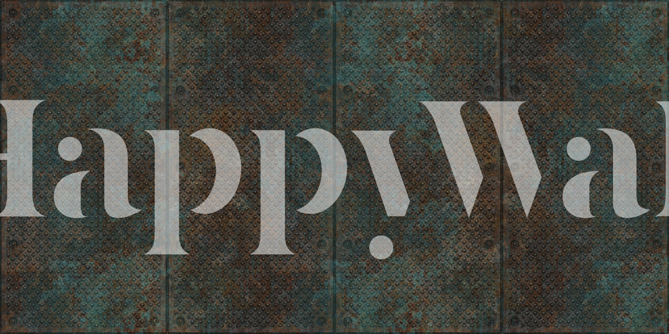 Rusty copper urban grit wallpaper in a room