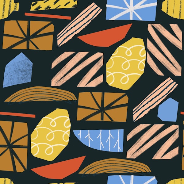 Abstract collage on black