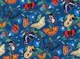 Papillonia - Morning Glory with Butterflies in Cobalt