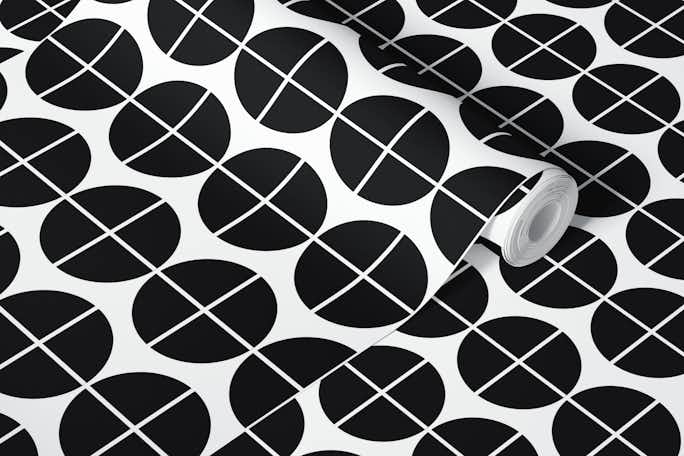 Big Dots - Black on Whitewallpaper roll