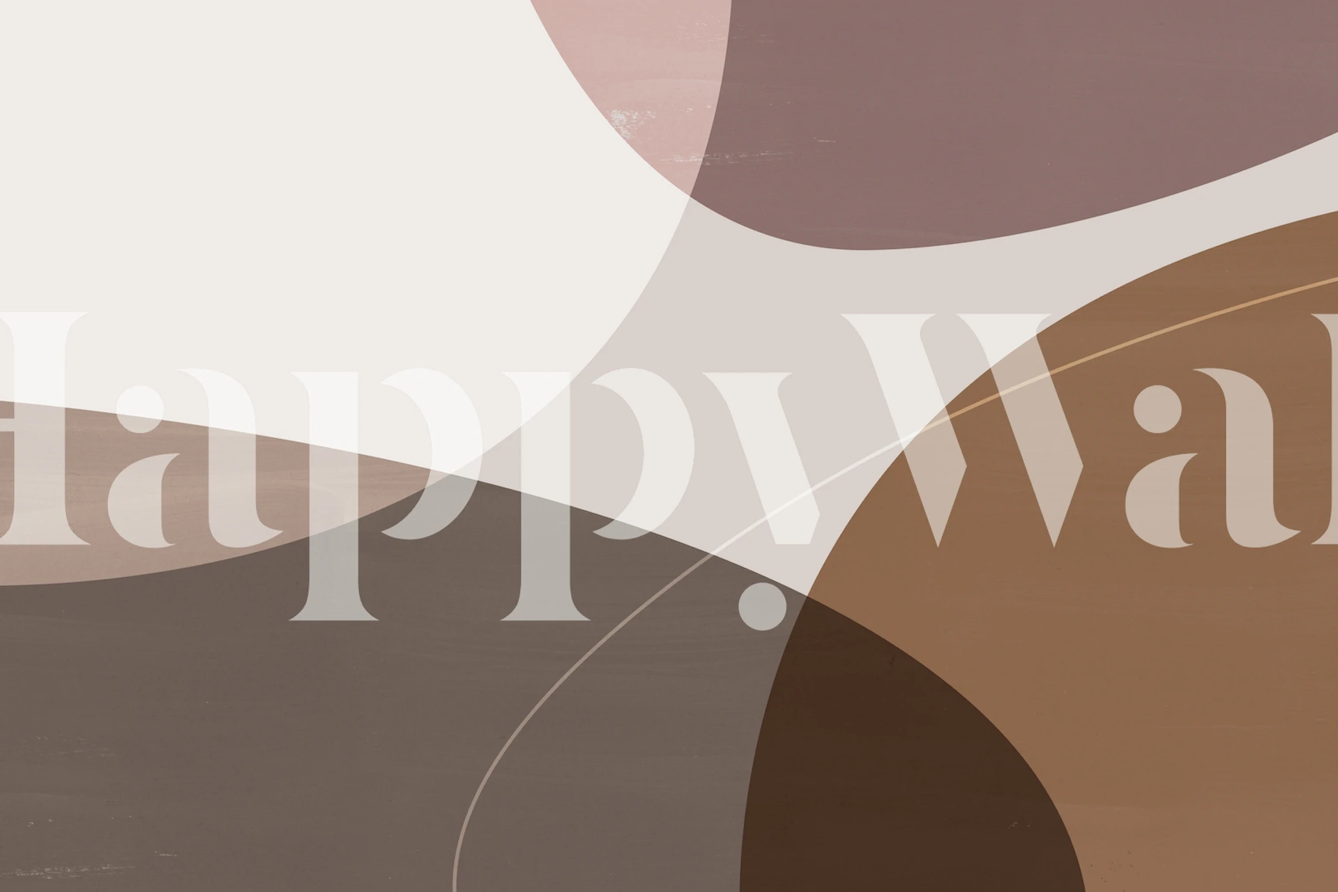 Abstract earthy colored shapes wall mural with taupe, beige, and brown tones