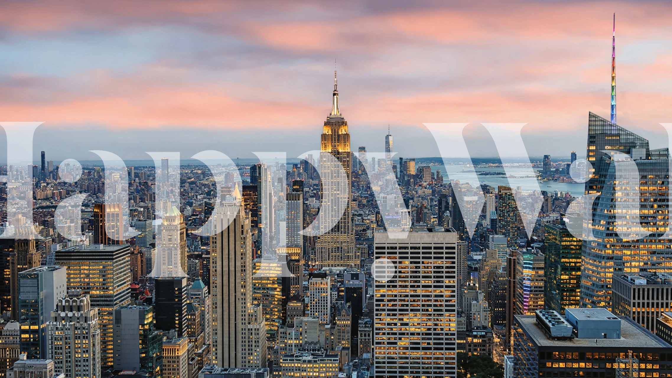 Papel de parede da skyline de Nova York em um quarto