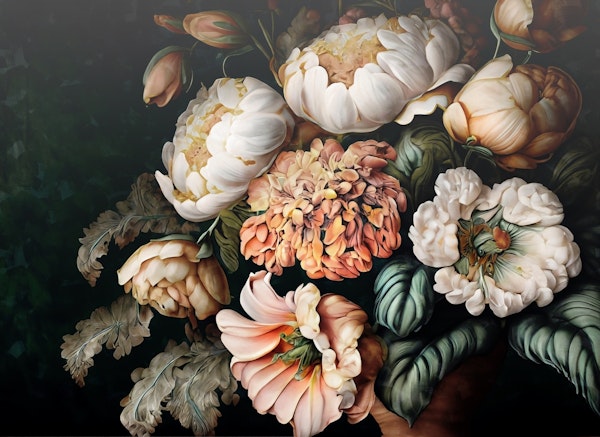 vintage flowers painting