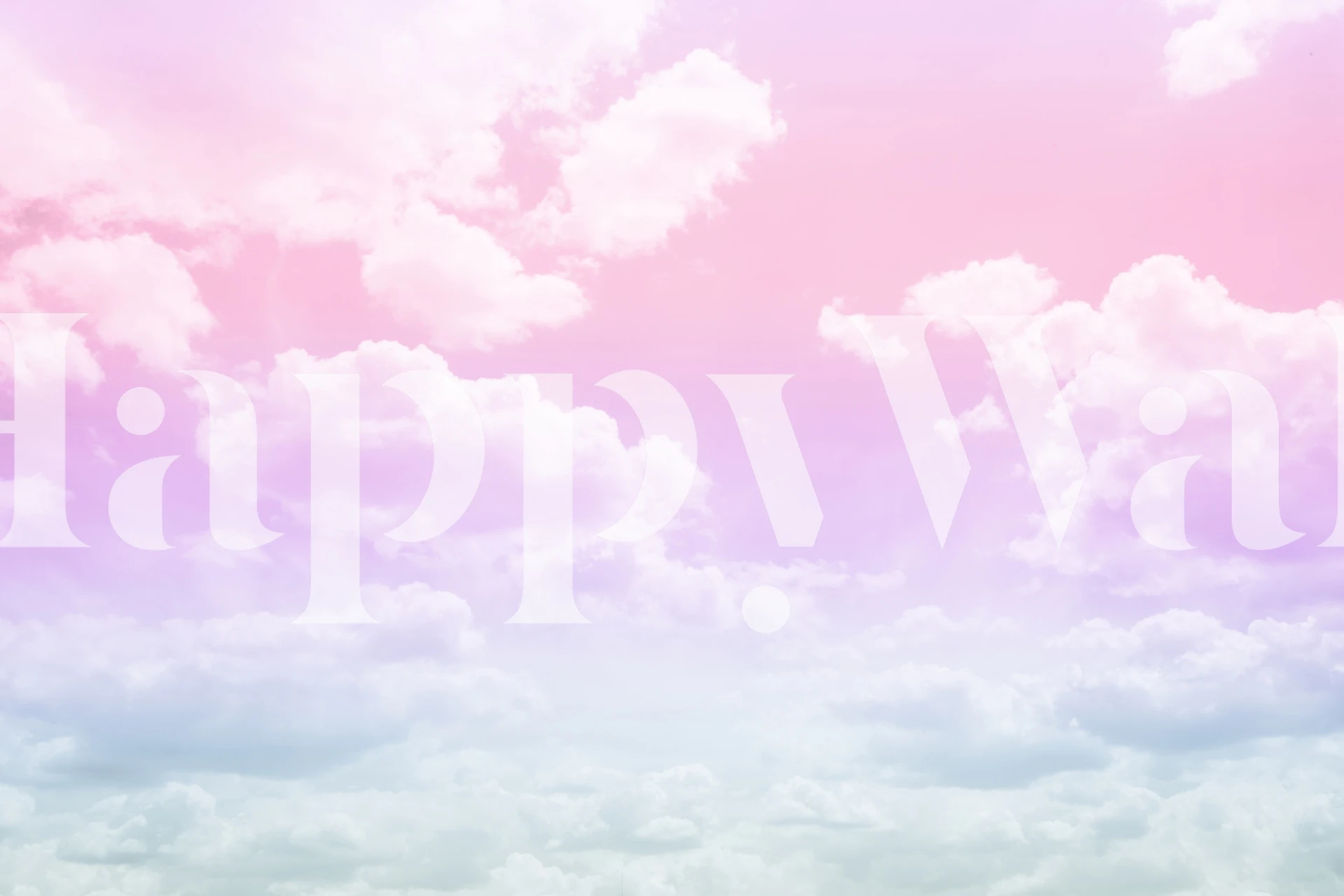 Pastellfarbenes Wolken-Wandbild mit Rosa-, Lila- und Blautönen, das „Dreamy Clouds 4 – Unicorn Colors“ darstellt.