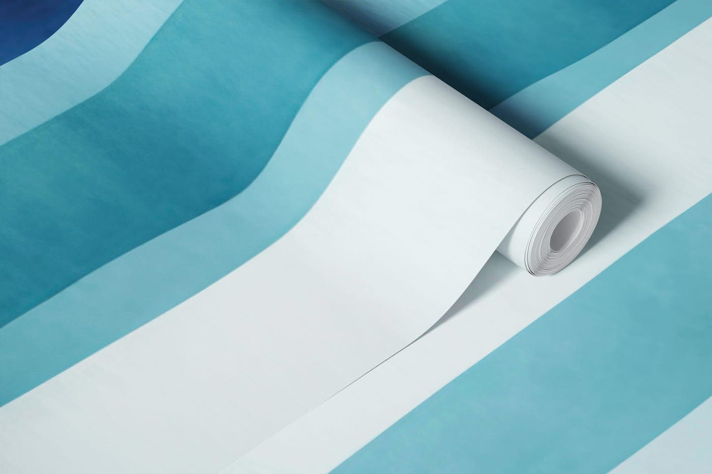 Blue Teal Watercolor Stripes wallpaper roll
