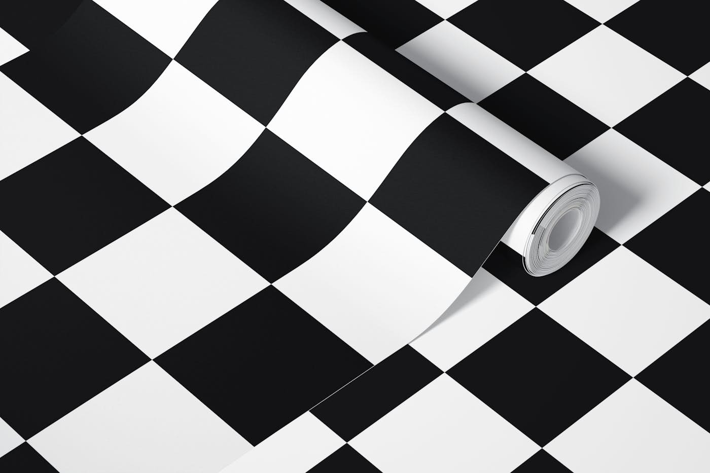 Black and White Checkerboard - Large Size wallpaper roll