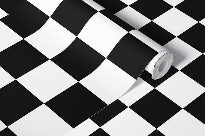 Black and White Checkerboard - Large Sizewallpaper roll
