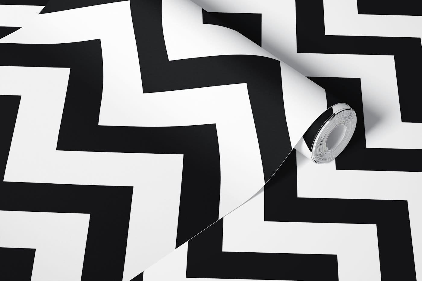 Full Chevron - Black and White wallpaper roll