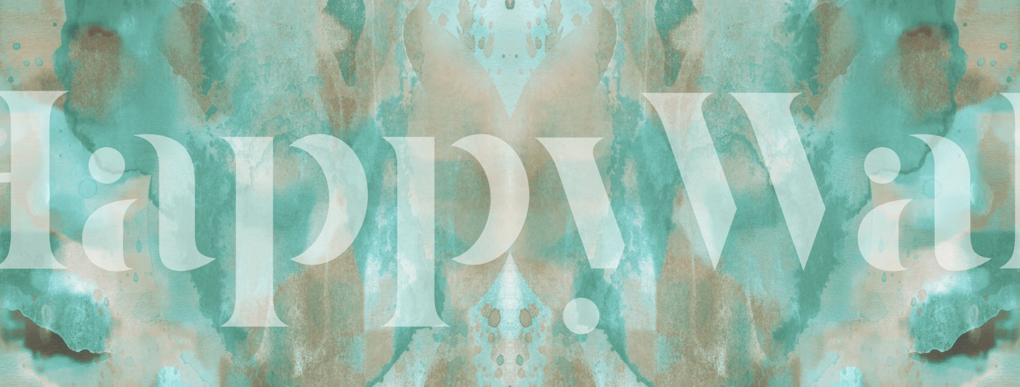 Fotomural pared Abstracto verde azulado y niebla blanca