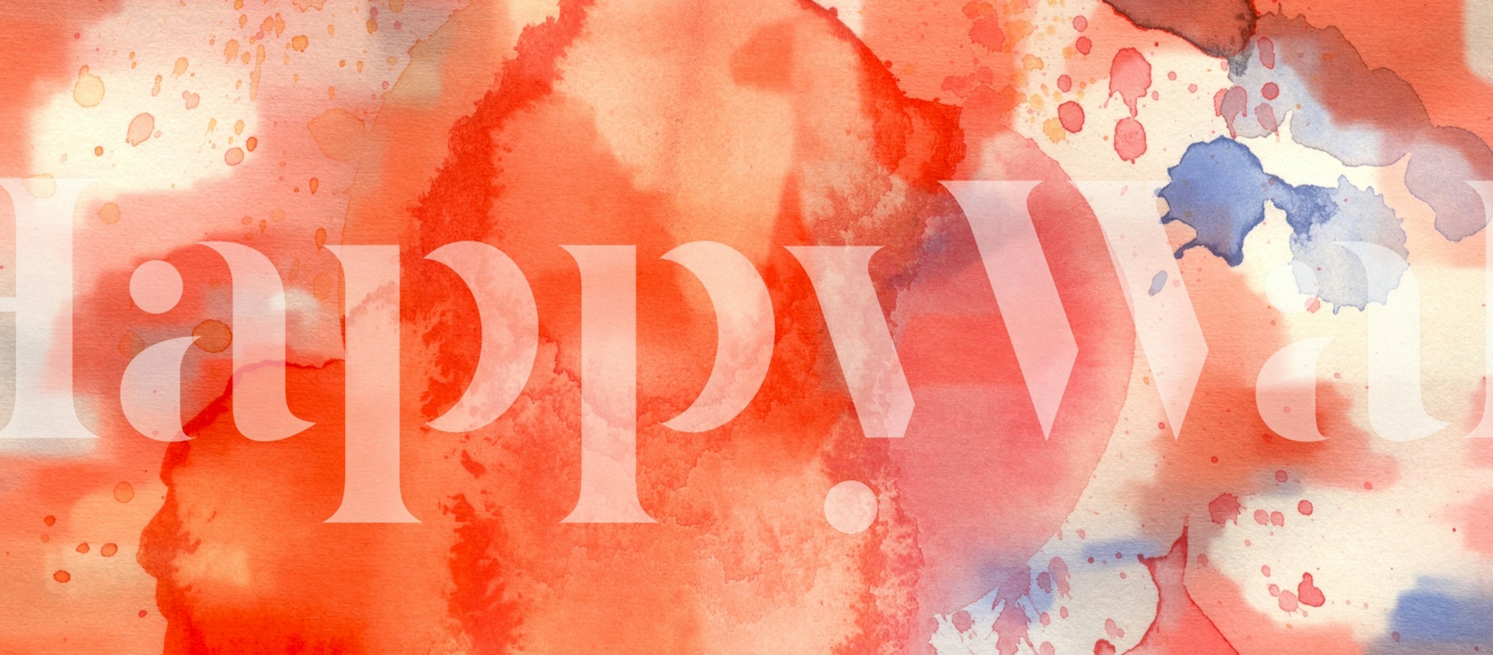 Abstract cosmic coral wall mural with red, blue, and white colors