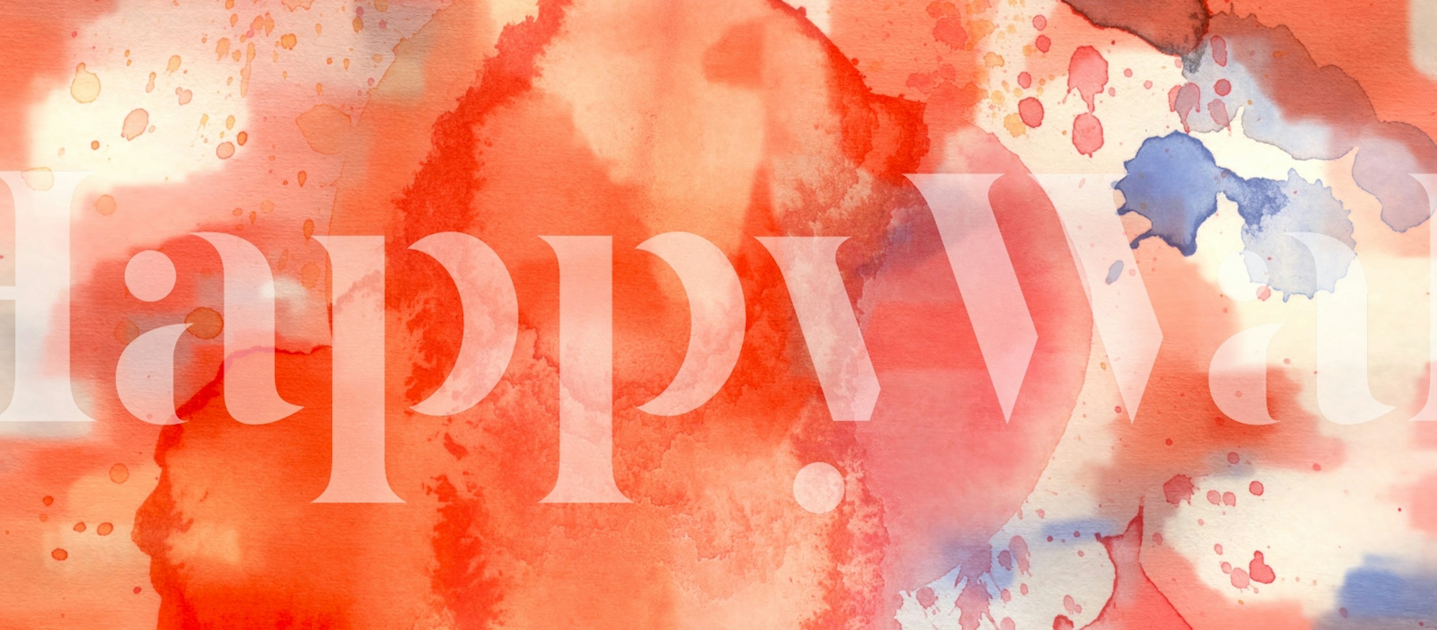 Abstract cosmic coral wall mural with red, blue, and white colors