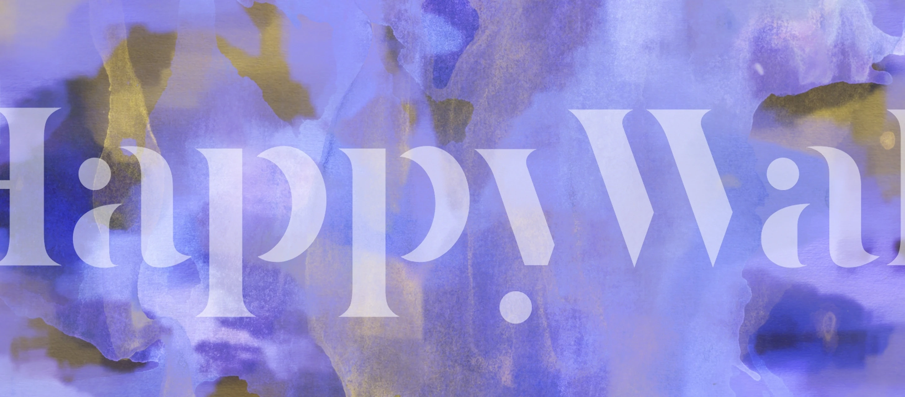 Abstract watercolor design in shades of blue and gold wallpaper