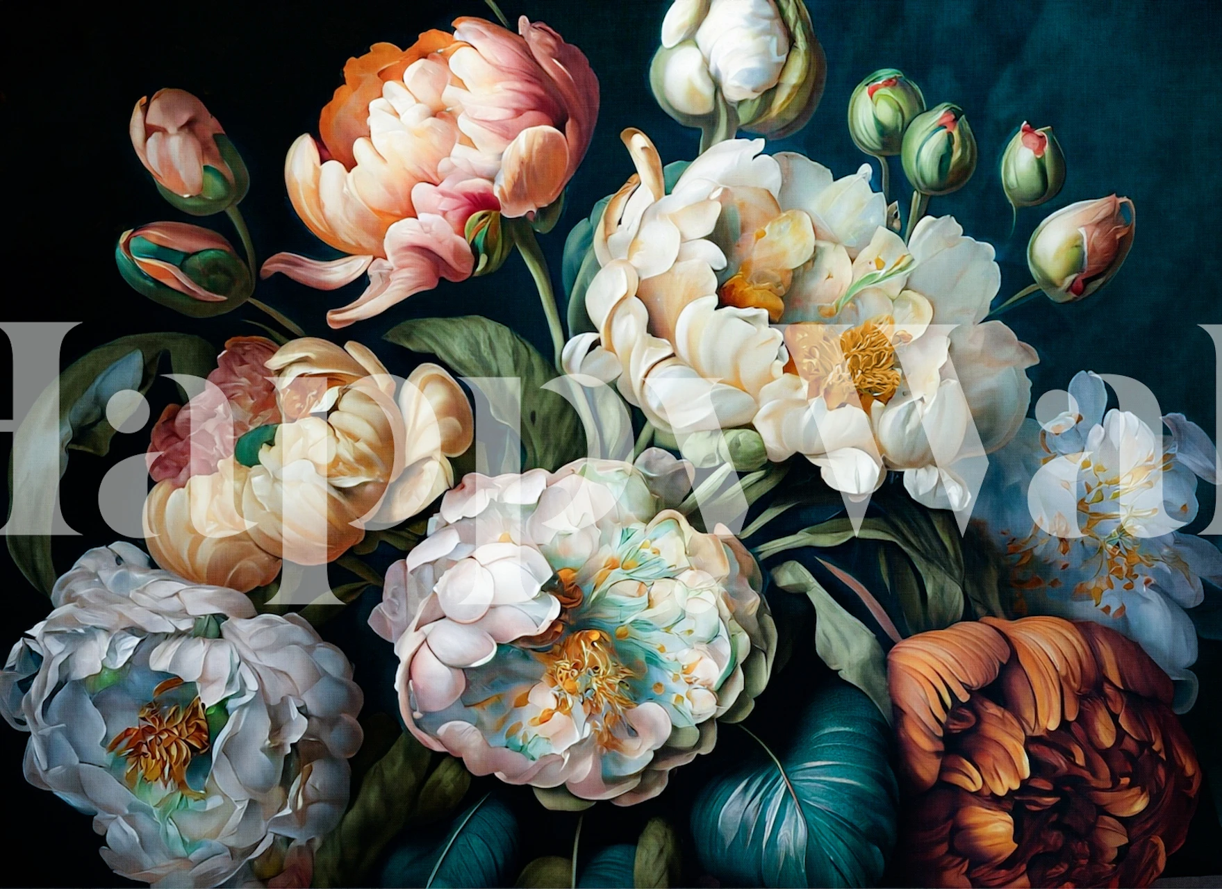 Fargerik sommerblomster tapet i et rom