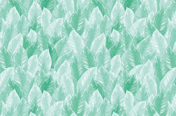 Large Watercolor Green Leaves