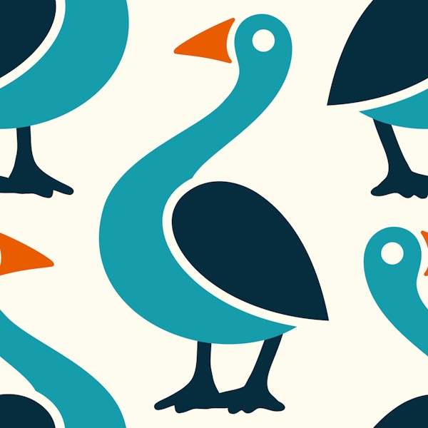 Funny blue goose pattern (2718 B)