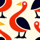 Funny red goose pattern (2718 D)