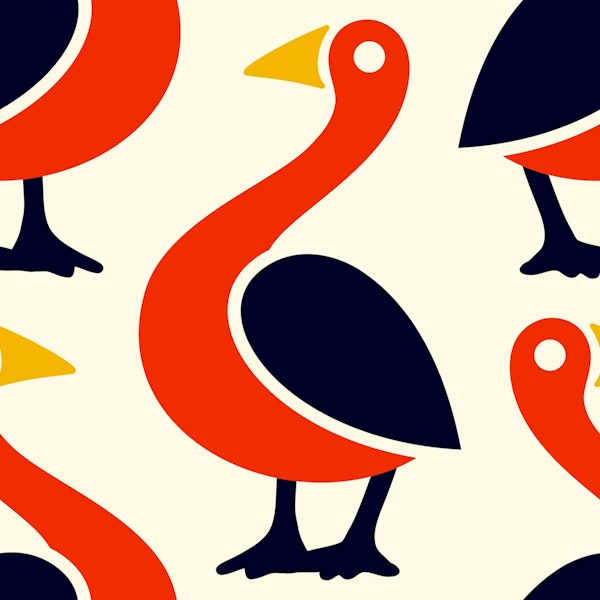 Funny red goose pattern (2718 D)
