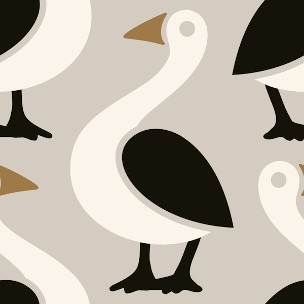 Funny goose pattern / neutral brown creme (2718 E)