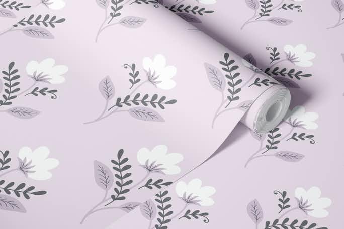 Soft pink wildflowers pattern 2728 Bwallpaper roll