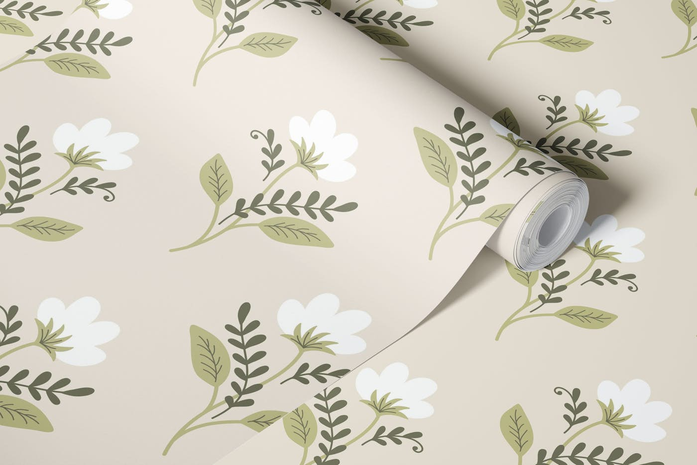 Botanical meadow flowers pattern 2728 D wallpaper roll