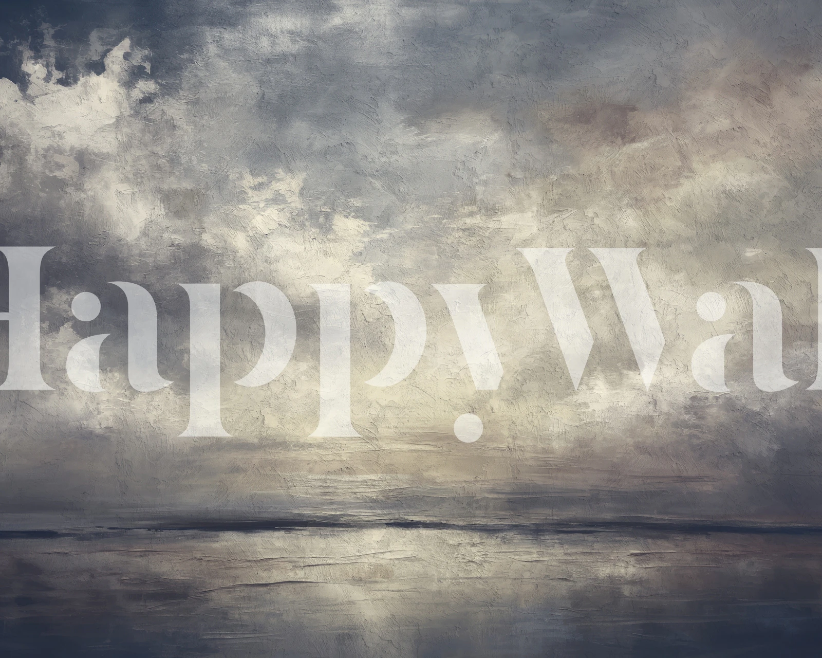 Papel pintado Painted Landscape Dark en una habitación