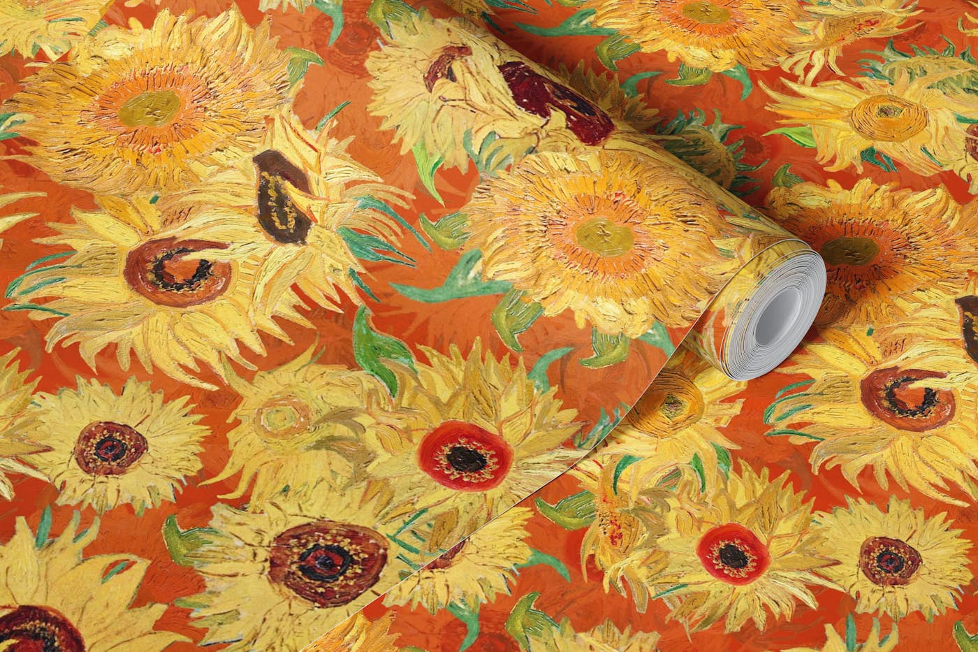 Autumnal Van Gogh Sunflowers Garden wallpaper roll