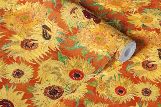 Autumnal Van Gogh Sunflowers Gardenwallpaper roll