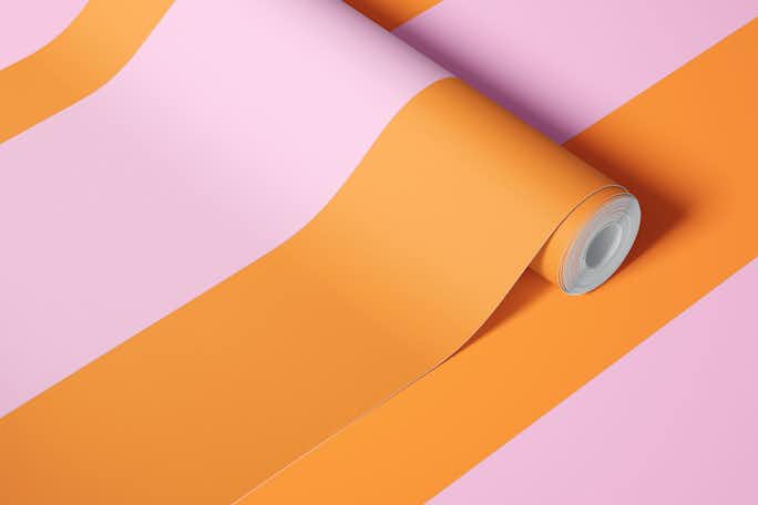 Rosa Orange Streifenwallpaper roll