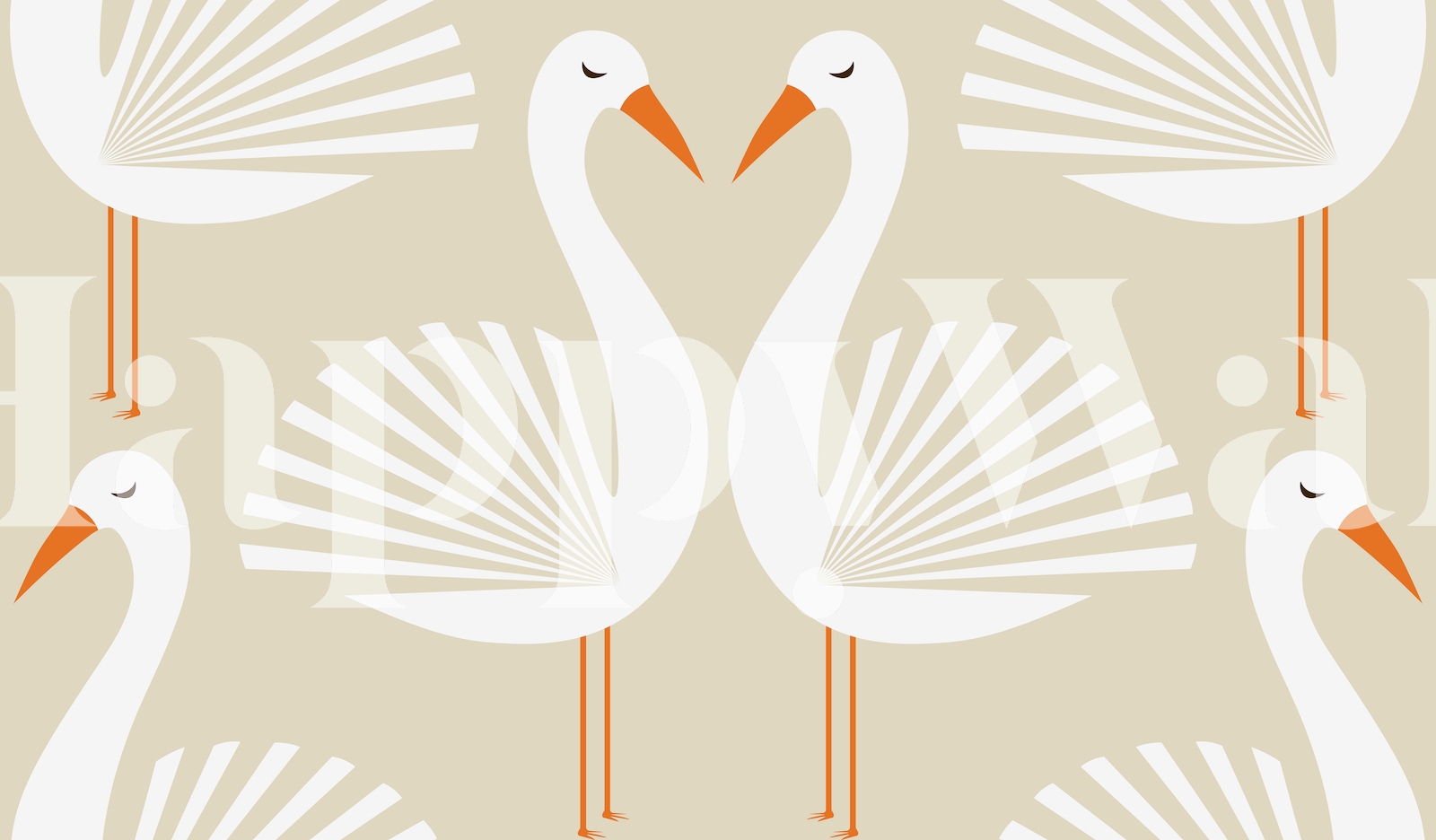 Romantic Love Birds wallpaper Free shipping Happywall