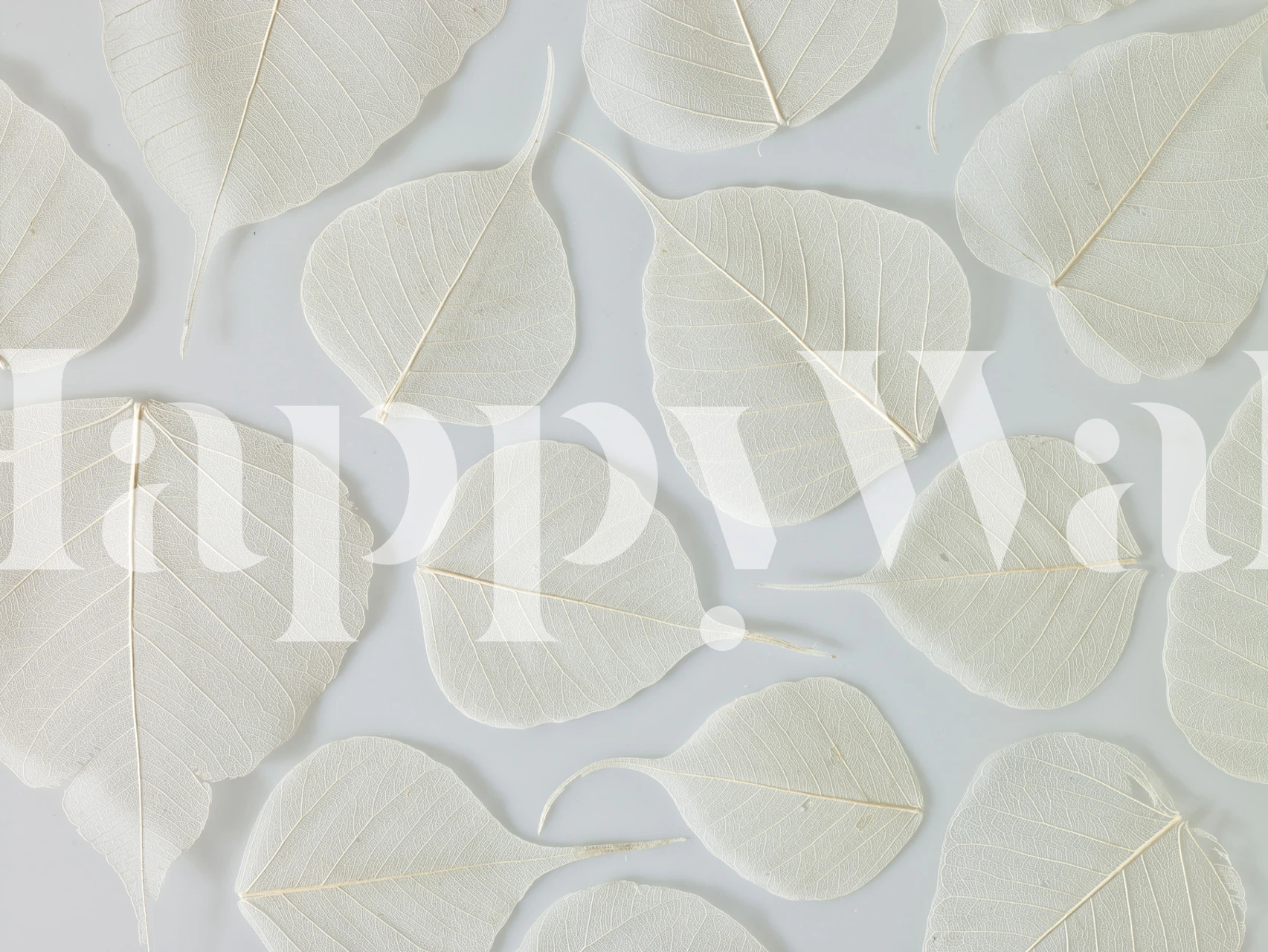 Fragile Elegance witte bladeren behangontwerp