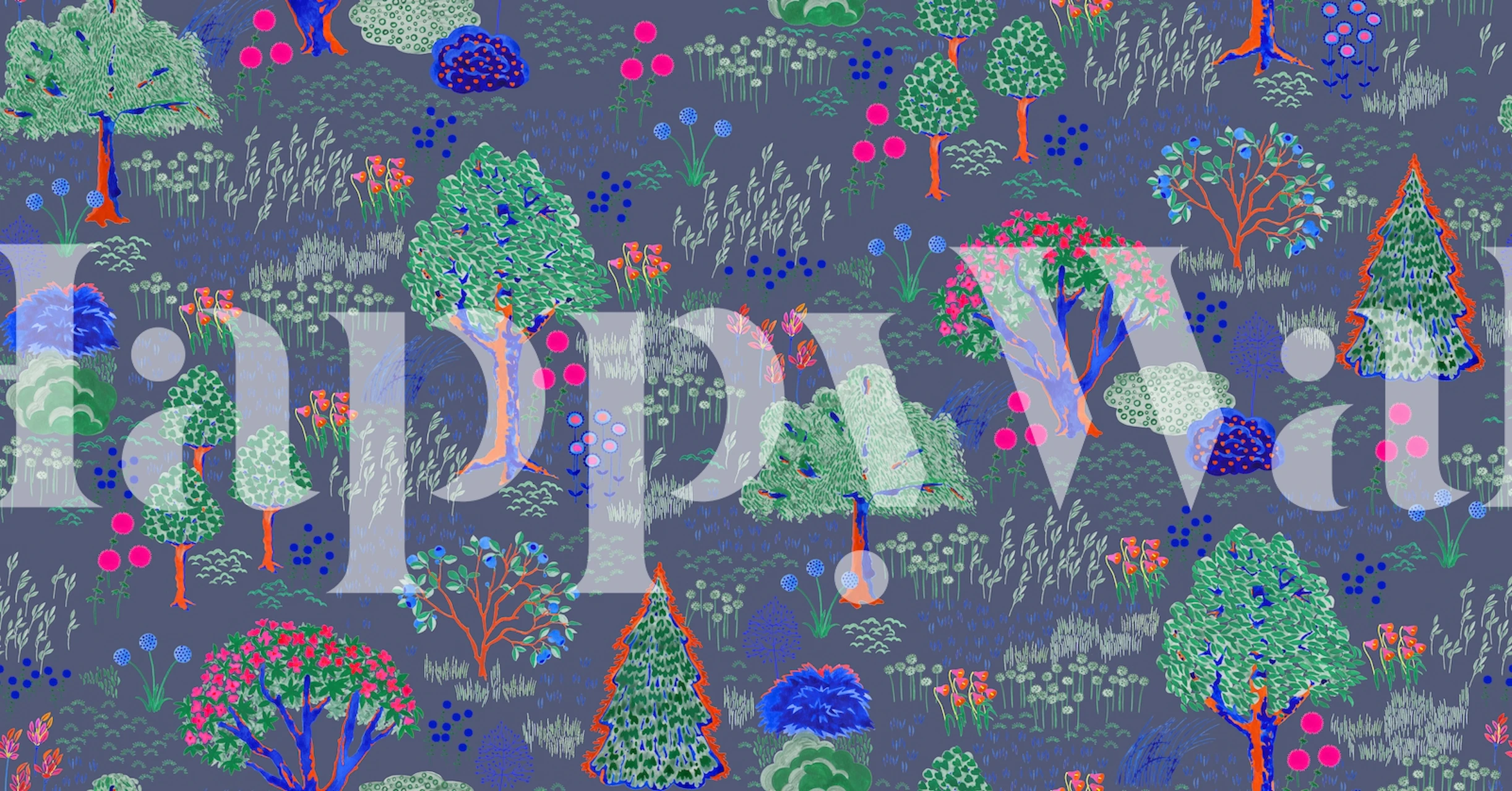 Midsummer garden wallpaper design