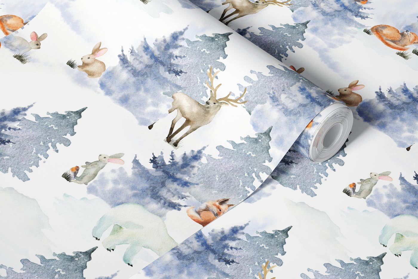 Winter Woodland Friends wallpaper roll