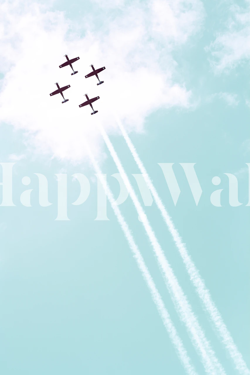 Vintage IAF XIII wallpaper in modern room