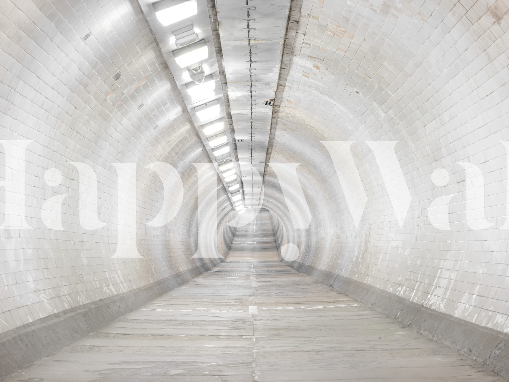 Mural de pared de Urban Passage que representa un túnel industrial con una iluminación espectacular.
