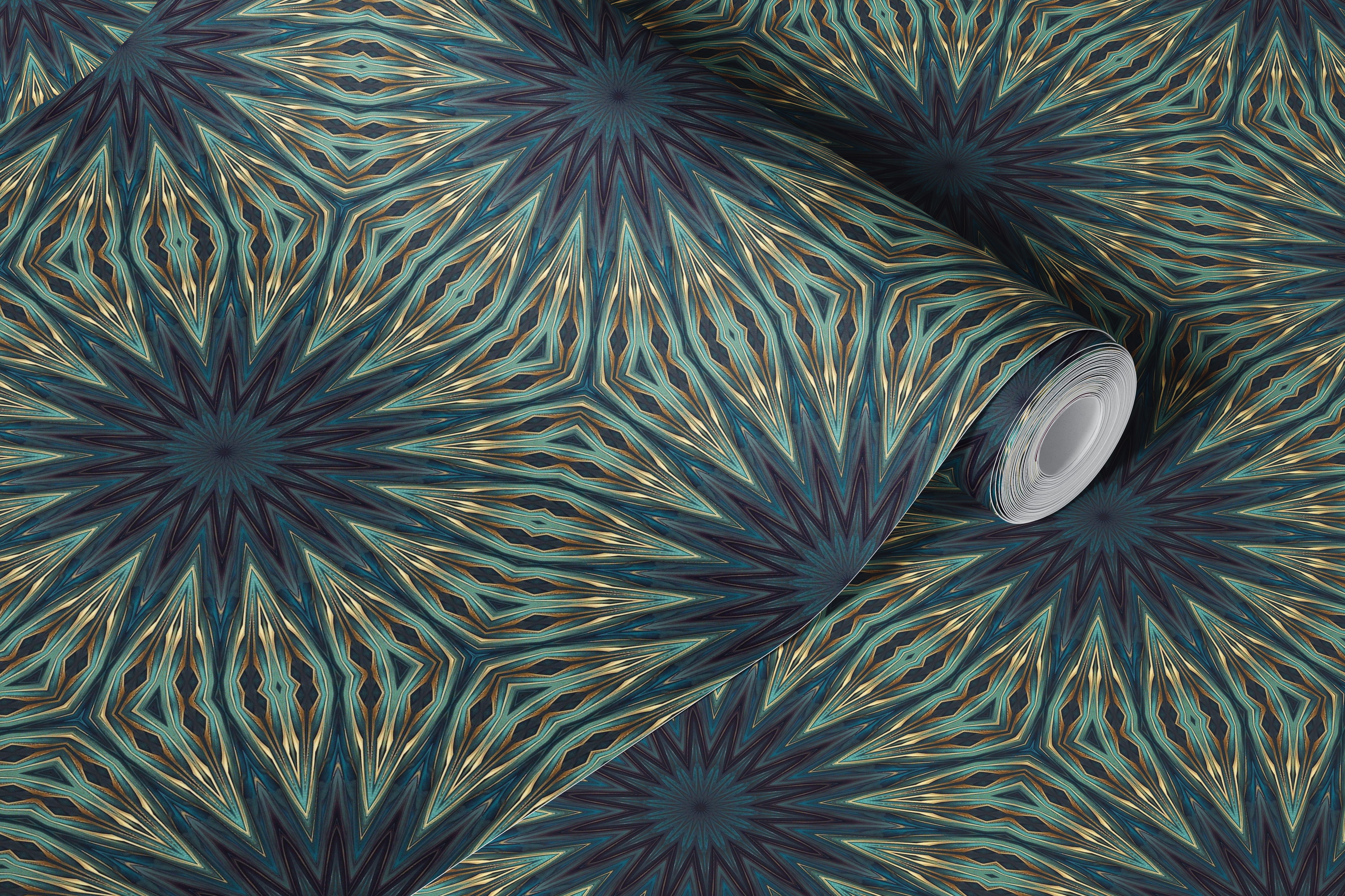 Mediterranean pattern wallpaper in a room